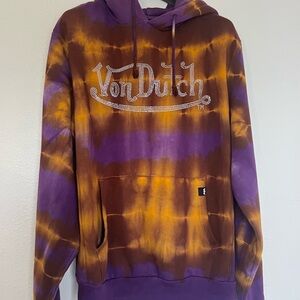 *ULTRA RARE* Von Dutch Purple and Yellow Tie-Dye Hoodie